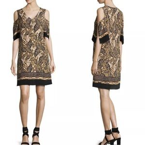 Kobi Halperin Natalia Cold Shoulder Silk Sheath Dress Size Medium EUC